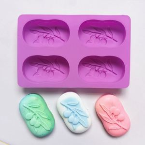 Olive Tree 4 Cavity Silicone <b>Mold</b> - Non-Stick Food Safe for <b>Cake</b>/Candle/Soap Making, Chocolate, Pudding, Reusable Baking <b>Mold</b> - Product Image 1