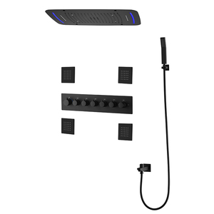 <span class=keywords><strong>2025</strong></span> HM mới nhất sang trọng phòng tắm vòi sen <span class=keywords><strong>Mixer</strong></span> thép không gỉ Matte Đen Trần LED vòi hoa sen Set với cơ thể máy bay phản lực - Product Image 6