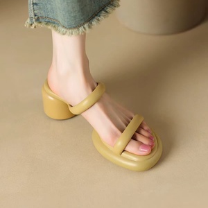 Sandalias de tacón grueso con amortiguación de aire para mujer - Nuevo estilo 2026 - Rayas dobles sencillas - Cómodas, informales y multiusos para mujer - Product Image 2