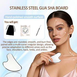 Alat Facial Gua Sha baja tahan karat,  logam kelas atas untuk pijat wajah leher tubuh dan Profesional Perawatan Kulit - Product Image 6