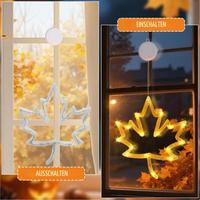 Lumière décorative d'automne TSINYE avec ventouse, lumière LED décorative pour fenêtre d'Halloween, décoration LED pour fenêtre d'Halloween