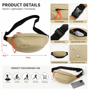 Riñonera Impermeable para Hombre y Mujer, Bolso de Cintura de Moda con Correa Ajustable, Bandolera Cruzada, Riñonera Deportiva de Viaje, Bolso de Cadera - Product Image 2