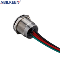 Premium 19mm 12V IP67 dapat diredupkan saklar sentuh lampu latar LED Gang ganda kompatibel dengan kebanyakan lampu LED untuk penggunaan rumah kantor Hotel