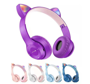 P47 M47 P47M Auriculares LED Light Up Cute Cat Ear Gaming Headset BT V5.0 Auriculares sobre la oreja Auriculares para PC Teléfono Tablet - Product Image 2