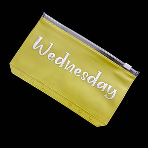 Sac à fermeture éclair PVC coloré A5 A6 A7 feuille lâche 6 trous transparent zip lock sac à cartes enveloppes de billets classeur de budget hebdomadaire accessoire d'insertion - Product Image 5