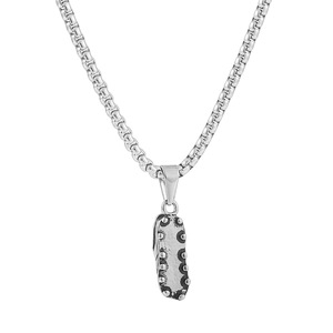 Yunnique – pendentif en forme de chaussure de sport en acier inoxydable, collier avec chaîne en argent, bijoux à la mode pour hommes et femmes, 122011 - Product Image 3
