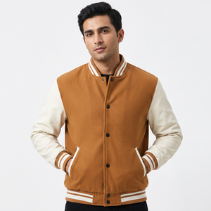 Latest Arrival Best selling <b>Men</b> Varsity Jacket Durable professional use quick dry soft stuff Varsity Jacket in solid color - Product Image 1