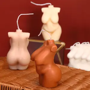 Vela perfumada de cuerpo semidesnuda para decoración del hogar, artesanías de fábrica de Arte Moderno, roja, para mujer, venta al por mayor