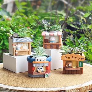 Creative classique lapin salon de thé résine numérique charnu Pots de fleurs jardinières pour <span class=keywords><strong>balcon</strong></span> paysage jardinage bureau bricolage en pot - Product Image 3