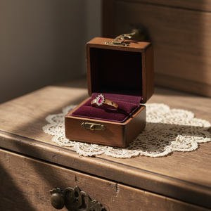 Anillo con forma geométrica de oro macizo de 18 quilates para niñas, piedras preciosas de diamantes americanos clásicos, regalo de aniversario de compromiso para fiesta de boda - Product Image 1