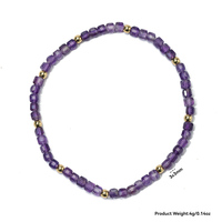 Bracelet extensible en pierre de larimar naturelle facettée de 3 mm, petit cube, perles de pierres précieuses authentiques, bijoux en cristal, cadeau pour femmes