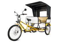 ESTER 2023 Vélo à pédales à trois roues Rickshaw à vendre, 5 places, 26 pouces, boîte lumineuse publicitaire LED