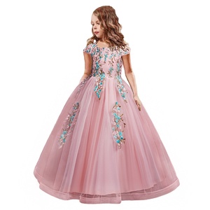 Abito <span class=keywords><strong>da</strong></span> principessa per ragazze in pizzo lungo stile nuziale con gonna in garza soffice Cross-Border per feste e compleanni per <span class=keywords><strong>bambini</strong></span> - Product Image 4