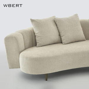 Wbert โซฟาผ้าลินินสไตล์อิตาเลียนโมเดิร์นโมเดิร์นแบบโค้งเฟอร์นิเจอร์ห้องนั่งเล่นหรูหราสำหรับใช้ในห้างสรรพสินค้าโซฟาผ้าโค้ง - Product Image 3