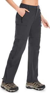 <span class=keywords><strong>Pantaloni</strong></span> <span class=keywords><strong>Cargo</strong></span> Vintage da <span class=keywords><strong>Donna</strong></span> Kippo Convertibili con Zip Staccabile ad Asciugatura Rapida per Escursionismo, Campeggio, Viaggi, Pesca, Safari - Product Image 2