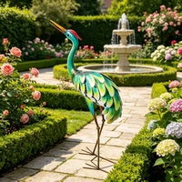 Ornements de jardin au design unique, statue de héron, sculpture en métal, art extérieur pour la décoration du jardin