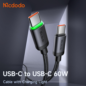สายชาร์จ <span class=keywords><strong>Mcdodo</strong></span> Wholesale Buy It อลูมิเนียมอัลลอยด์ ไนลอน พร้อมไฟแสดงสถานะการชาร์จ Type-C/ Micro QC4.0 ชาร์จเร็ว 60W สายดาต้า C to C ยาว 1 เมตร - Product Image 2