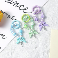 Kawaii Waterproof Luxury Plastic Electronic Key Finder with Alloy Metal Buckle Colorful Beads Bowknot