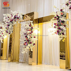 Soporte Rectangular de Acero Inoxidable para Fondo de Boda, Acabado Espejo Dorado Brillante, Alta Calidad - Product Image 6