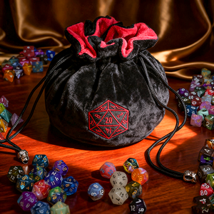 Pochette à dés en velours doux de haute qualité, 16 mm, pour jeux de société, vente en gros, sac de rangement pour dés PRG DND - Product Image 6