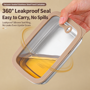 Contenedor de Almacenamiento de Alimentos de Acero Inoxidable SUS304 de Grado Alimenticio con Válvula de Ventilación, Tapa Transparente Hermética para Conservación de Alimentos - Product Image 5