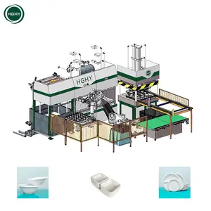 HGHY 100% wood pulp high quality plate making machine Production line take away paper bowl dish machine for plant