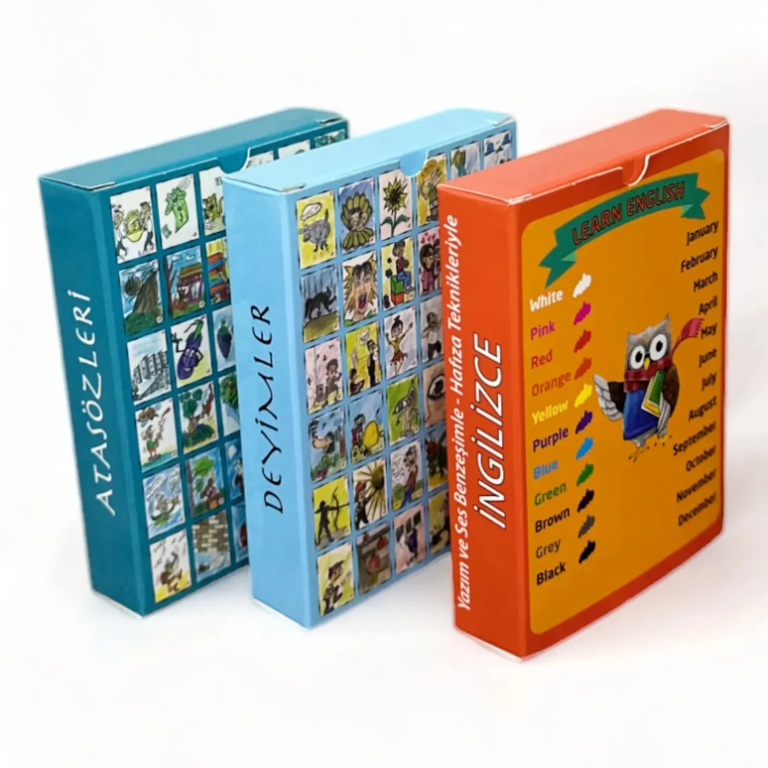 Grosir pesanan khusus set kartu permainan kotak pendidikan anak pembelajaran pendidikan kustom cetak belajar kotak kartu Flash