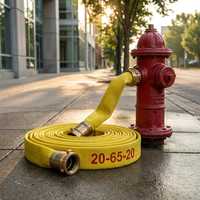 Tuyau d'incendie blanc haute pression en tissu tissé épais, enroulé en rouleau, pour la distribution d'eau en lutte contre l'incendie