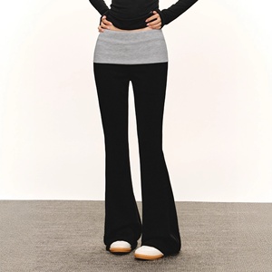 <span class=keywords><strong>Pantaloni</strong></span> Bootcut <span class=keywords><strong>Bianchi</strong></span> in Poliestere a Vita Alta Stile Americano Ariseism per <span class=keywords><strong>Donna</strong></span>, Nuovi <span class=keywords><strong>Pantaloni</strong></span> Sportivi e Yoga a Gamba Larga per l'Autunno - Product Image 3