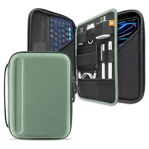 Capa de EVA para tablet, bolsa organizadora de porta-copos para laptop, canetas, cabos, eletrônicos, estacionária, resistente