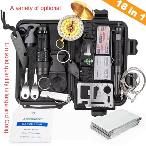 Kit de survie en plein air de qualité industrielle transfrontalière outils d'équipement d'urgence Camping aventure survie SOS étanche inoxydable - Product Image 2