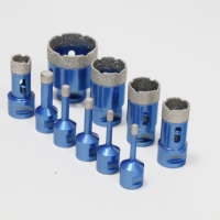 Kit d'ouverture de trous pour carrelage à brasage sous vide avec filetage M14 pour perceuse à noyau diamanté pour porcelaine