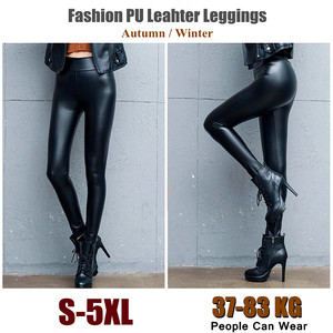 Fashion Women PU Leather Pants High Waist <strong>Velvet</strong> Warm Leggings Autumn Spring <strong>Lady</strong> Skinny Long Pencil <strong>Trousers</strong> - Product Image 4