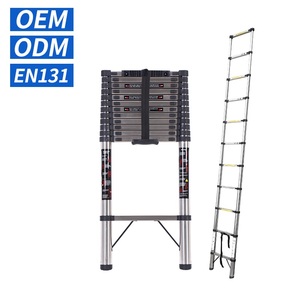 Escaleras Telescópicas Ligeras <span class=keywords><strong>de</strong></span> <span class=keywords><strong>Acero</strong></span> <span class=keywords><strong>Inoxidable</strong></span> con Certificación CE/EN 131 <span class=keywords><strong>de</strong></span> QAOSEN, Capacidad <span class=keywords><strong>de</strong></span> Carga <span class=keywords><strong>de</strong></span> 330 lb, Pedal Ancho Antideslizante - Product Image 1