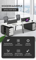 Bureau d'ordinateur moderne 4 places, prix usine, poste de travail modulaire, table d'écriture, mobilier de bureau 5-9 pièces