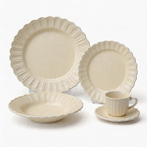 ชุดอาหารค่ำเซรามิค<span class=keywords><strong>ล</strong></span>ายไม้ HARVIT Classic / ชุดอาหารค่ำสำหรับงานเลี้ยง 16 ชิ้น <span class=keywords><strong>สี</strong></span>เทา / ชุดอาหารค่ำลายนูนสีขาว - Product Image 4