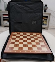 Sac de jeu d'échecs en bois de toile de haute qualité avec intérieur rembourré pour emballer des pièces d'échecs en bois, planche, horloge, livre
