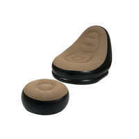 Fauteuil gonflable de camping en PVC écologique, léger, gonflage rapide, canapé d'extérieur avec repose-pieds