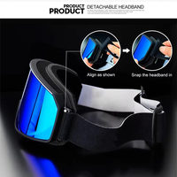 Lunettes de snowboard RTS, lunettes de ski, lunettes de soleil, lunettes de ski polarisées miroir, lunettes de sport pour la neige, lunettes de ski