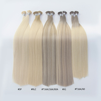 Extensions de cheveux humains Remy Luxsea Hair U/K Tip Super Double Drawn 50g, kératine, lisses, blond caramel méché