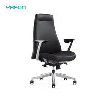 Chaise de bureau de direction moderne de luxe, ergonomique, inclinable, pivotante, en maille ergonomique, en cuir PU, fonction rotative, en bois et en plastique