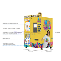 Distributeur automatique de vêtements avec fonction d'impression de t-shirts, imprimante UV DTF pour centre commercial, vêtements personnalisés en libre-service