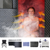 Sauna infrarouge pentagonal portable moderne et pratique, bande de lumière rouge 660 nm, 110V/220V, acrylique étanche, pour appartement