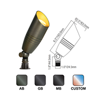 Projecteur d'éclairage extérieur pour jardin, intégré, réglable de 2W à 12W, étanche IP65, 12V, éclairage paysager