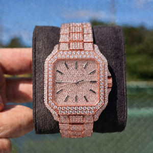 Montres de luxe de haute qualité en moissanite pour hommes, en acier inoxydable, verre saphir, étanches, automatiques, mécaniques, serties de diamants - Product Image 5