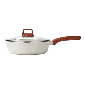 Modern Design Durable Popular 24cm <b>Non</b> <b>Stick</b> Coated Aluminum Home Cooking Frying <b>Wok</b> Pan <b>with</b> Glass <b>Lid</b> - Product Image 1