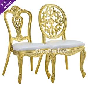 Antique Plastic Round Back Stackable PP Resin Louis <b>Chair</b> Wooden Color Banquet Ceremony <b>Dining</b> <b>Chair</b> for Sale - Product Image 3