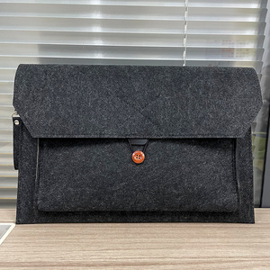 Custom Felt Document Bag <b>With</b> Zipper And Buckle For <b>Tablet</b> Laptop Business Travel 110cm Width Nonwoven Material - Product Image 3