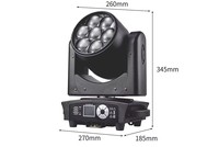 Mini projecteur LED 7x40W RGBW 4-en-1 avec zoom, faisceau et wash, tête mobile DMX512 pour scène, DJ, discothèque, mariage, club et événements