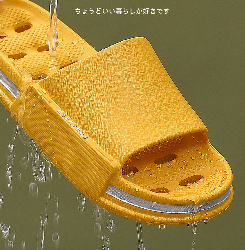 Men Hollowed Bathroom Non-slip Flop Slippers Non-slip Indoor Outdoor Beach Slide Shoes